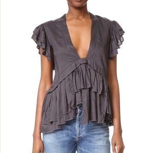 NWOT Maria Stanley 'Mariah' Blouse - Grey "Noir" - Size 0